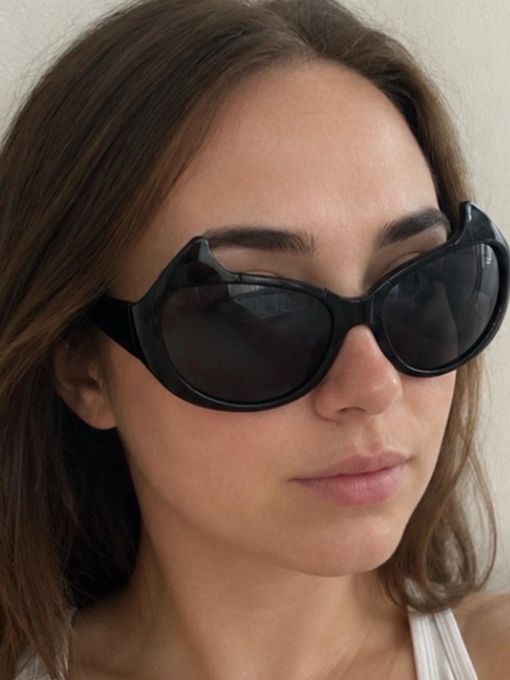 Black Cat Eye Wrap Sunglasses – Y2K Shield Style